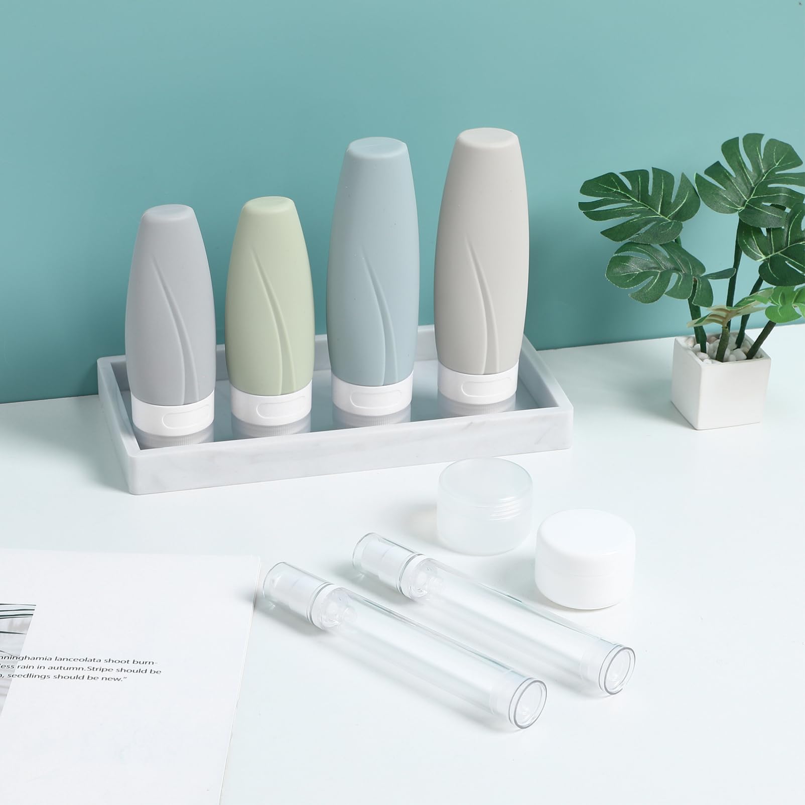 FOMIYES 5 Set Di Flaconi Da Viaggio in Silicone Per Articoli Da Toeletta Dispenser Per Shampoo E Ricaricabili Contenitori Portatili A Prova Di Perdite Formato Da Viaggio