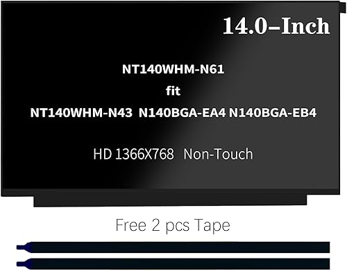 NT140WHM-N61 compatible con NT140WHM-N43 N140BGA-EA4 N140BGA-EB4 Pantalla LCD de repuesto para HP Probook 440 G6, HD 1366x768, pantalla LED para
