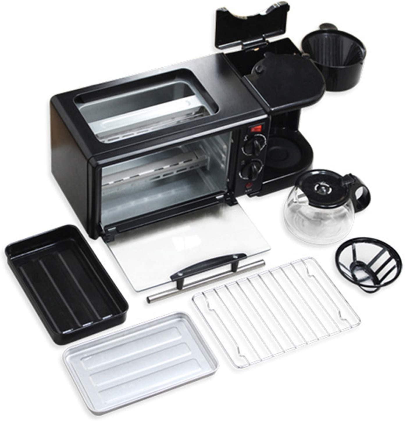 Forno Premium Convezione Fornello alogeno Fornello Caffettiera Teppanyaki Maker Multifunzione 3 in 1 Facile da Pulire Ideale per arrostire, cuocere al Forno Utile