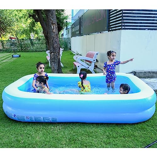Image of Glan 8Ft Swimming Pool Inflatable Bath Tubs with Free Pool Balls with Electric Pump (8Ft Pool)