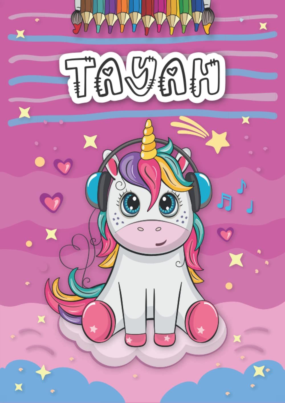 Tayah: Personalized Coloring Book for Tayah | Theme: Unicorn | Birthday gift for girl, daughter ... | Ages: 4-8 | 25 unicorn designs with name Tayah, Large size A4 (ca. 8.5 x 11 inches)