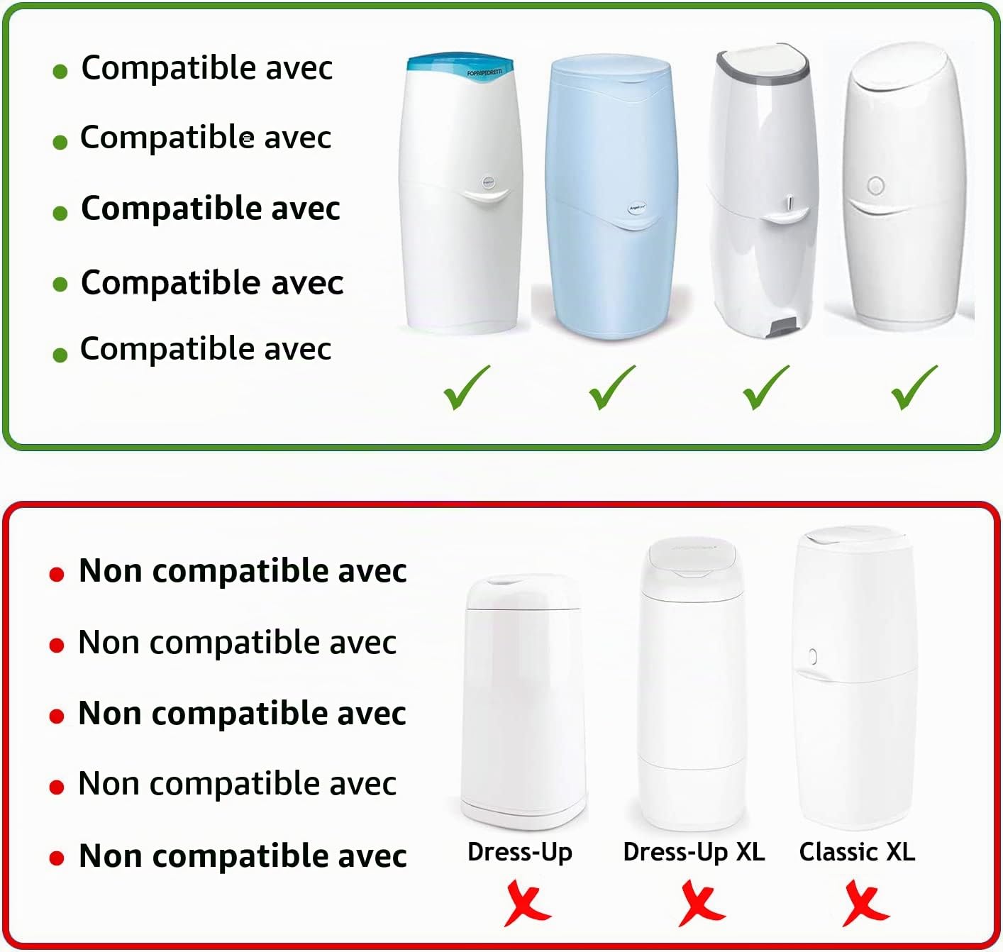 LILNAP - Recharges compatible avec Poubelle à Couches Angelcare | Film Antibactérien Multicouche avec Traitement EVOH Anti-odeurs