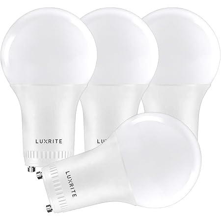 Luxrite A19 Led Gu24 Light Bulb 60w Equivalent 5000k Bright White Enclosed Fixture Rated 800 Lumens Dimmable Twist Lock Light Bulbs Damp Rated Ul Listed Gu24 Base 4 Pack Luxrite A19 Led Gu24 Light Bulb 60w Equivalent 5000k Bright White Enclosed Fixture Rated 800 Lumens Dimmable Twist Lock Light Bulbs Damp Rated Ul Listed Gu24 Base 4 Pack