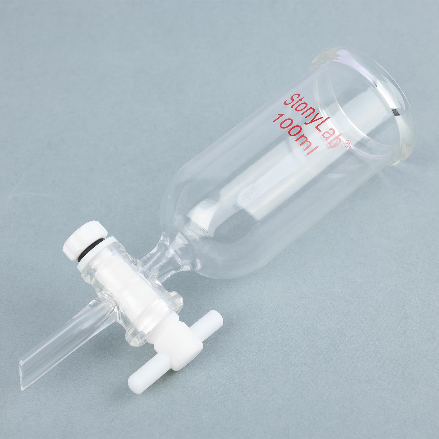 stonylab Entonnoir de Décantation, Entonnoir de Burette en Verre de Borosilicate avec Robinet en PTFE pour Usage en Laboratoire et à la Maison, 100 ml