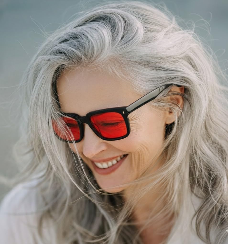 Colorado Home Co Red Lens Glasses for Sleep, High Block Night Computer Gaming Glasses, Anti Eye Strain with Case