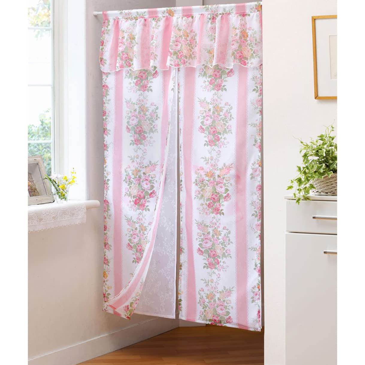 Amazon｜[HZAD01] のれん 姫系 ローズ×ローズのダブルレースのれん 85