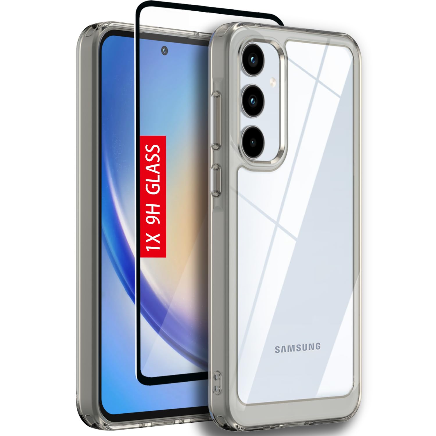 Amazon.com: for Samsung Galaxy A35-5G Case: with [Tempered Glass Screen  Protector][Built-in 4 Airbags][Not Yellowing] [10 FT Military Grade Drop  Protection] Case for Galaxy A35 5G, Clear-Black : Cell Phones & Accessories