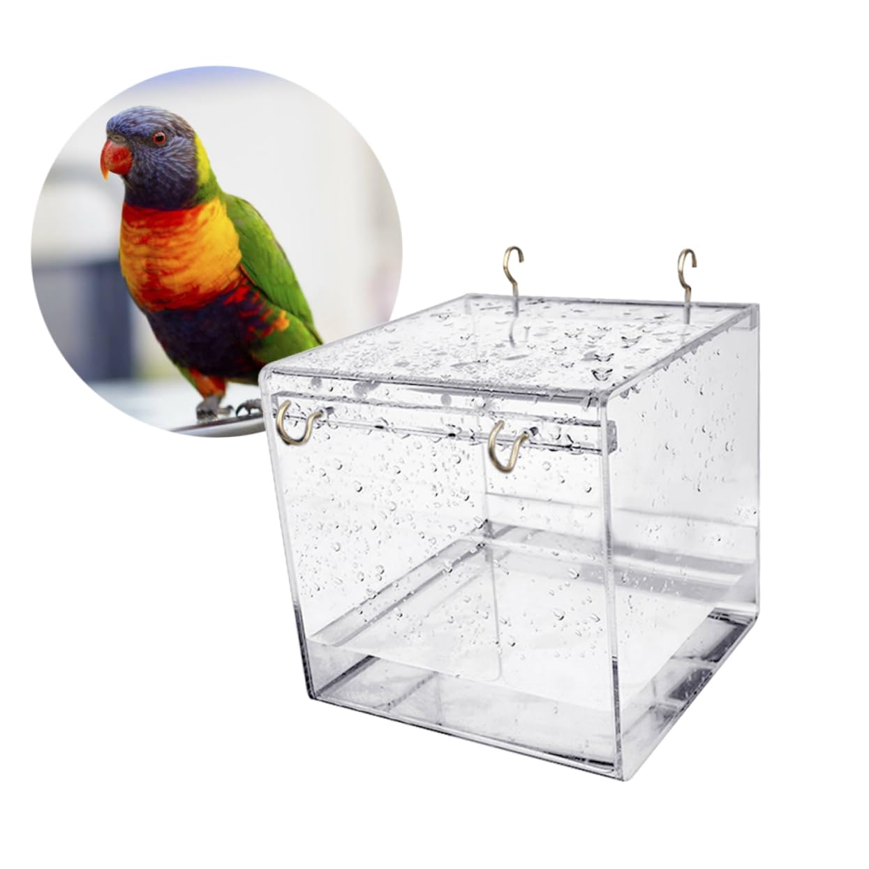 Beaupretty Árbol bonsái para Acuario. Accesorios para bañera para pajaros Bird Bath Jaula de baño para pájaros baño de Loros Cubierto Aves Tina de baño Loro peonía Loro Suministros
