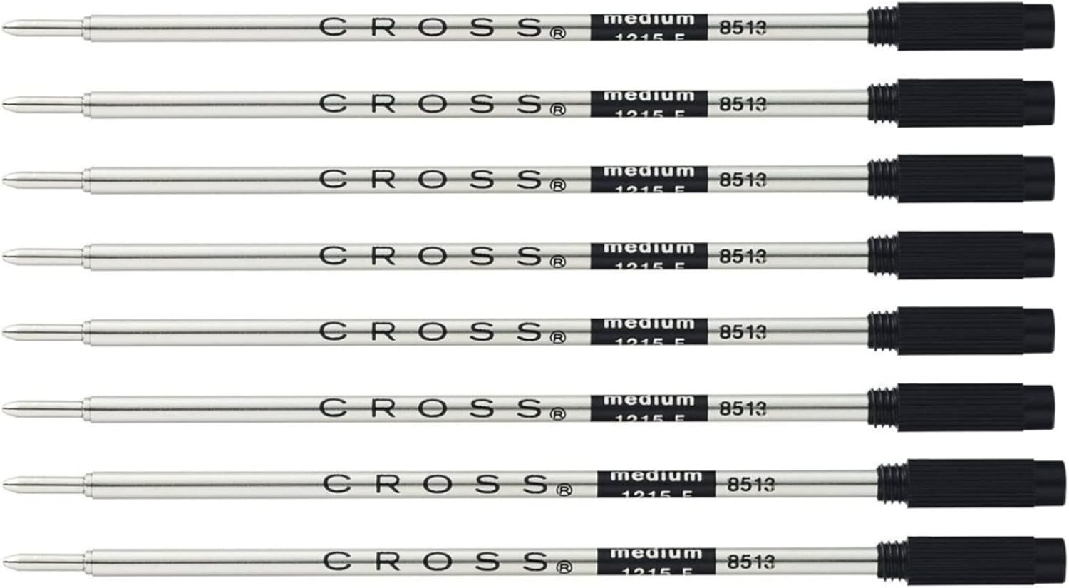 Cross Refills for Ballpoint Pens, Medium, Black Ink (8