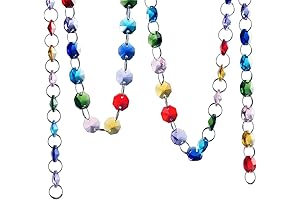 6 FT Glass Crystal Rainbow Color Hanging Beads Garland
