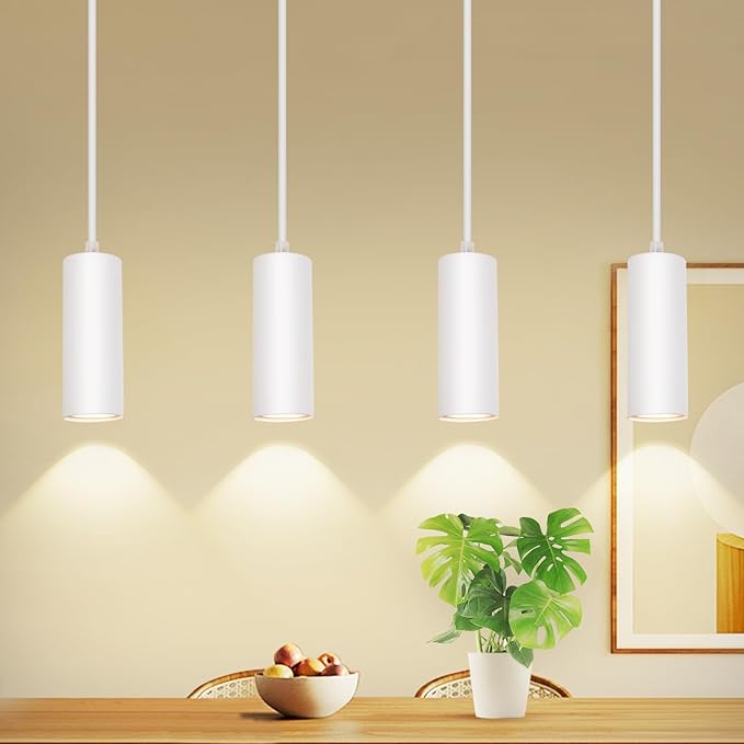 Glitzerlife hanglamp 4 vlam GU10 eetkamerlamp - eettafellamp hout wit hanglamp metaal vintage hanglamp eettafel hal lamp voor eetkamer keuken café woonkamer slaapkamer photo 2