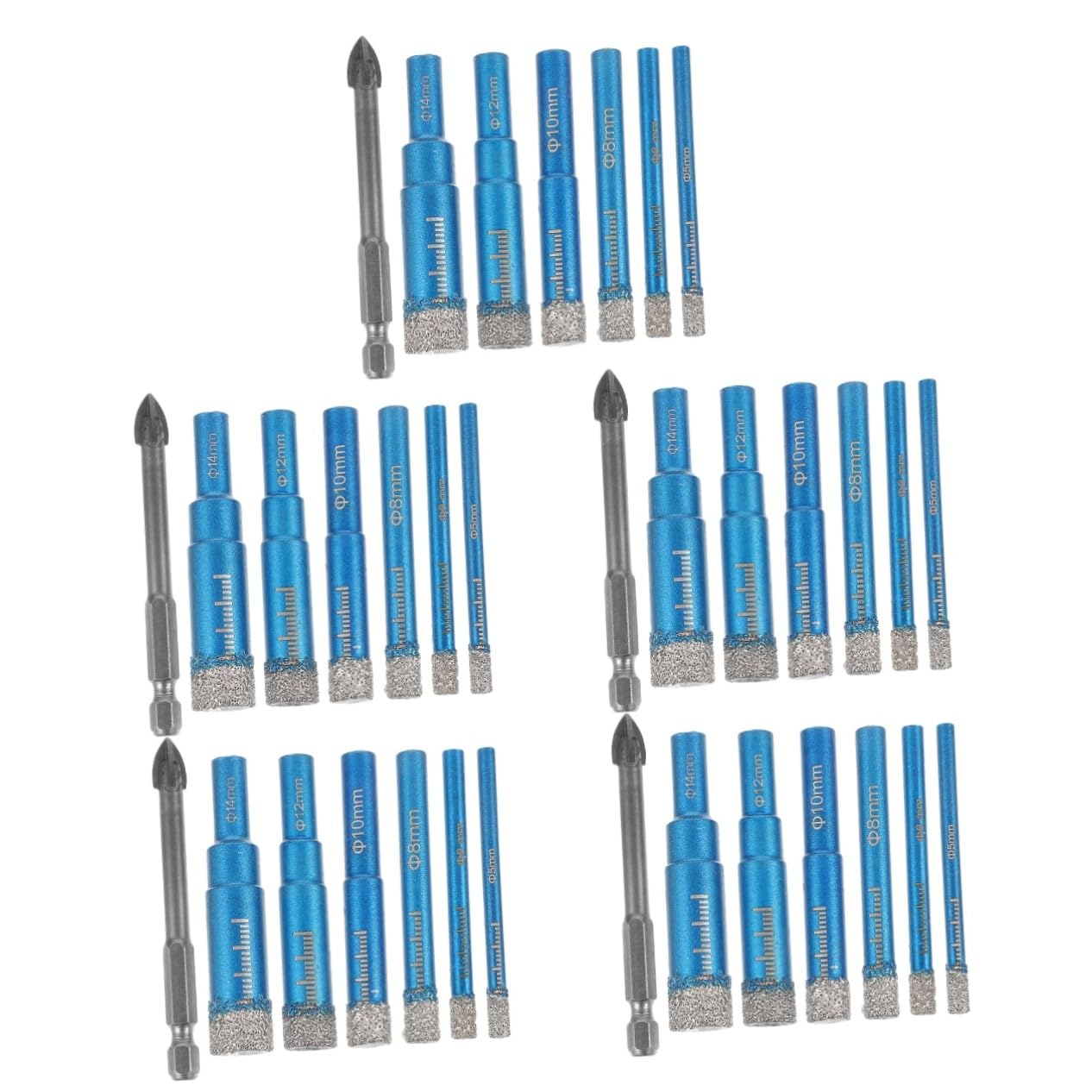 Angoily 5 Set Trapano Kit Attrezzo Tungsteno Nucleo Cacciavite a Cricchetto Macinino Morire Calcestruzzo Trapani Elettrici Carburo Punta Autocentrante Precisione Carotatrice Acciaio