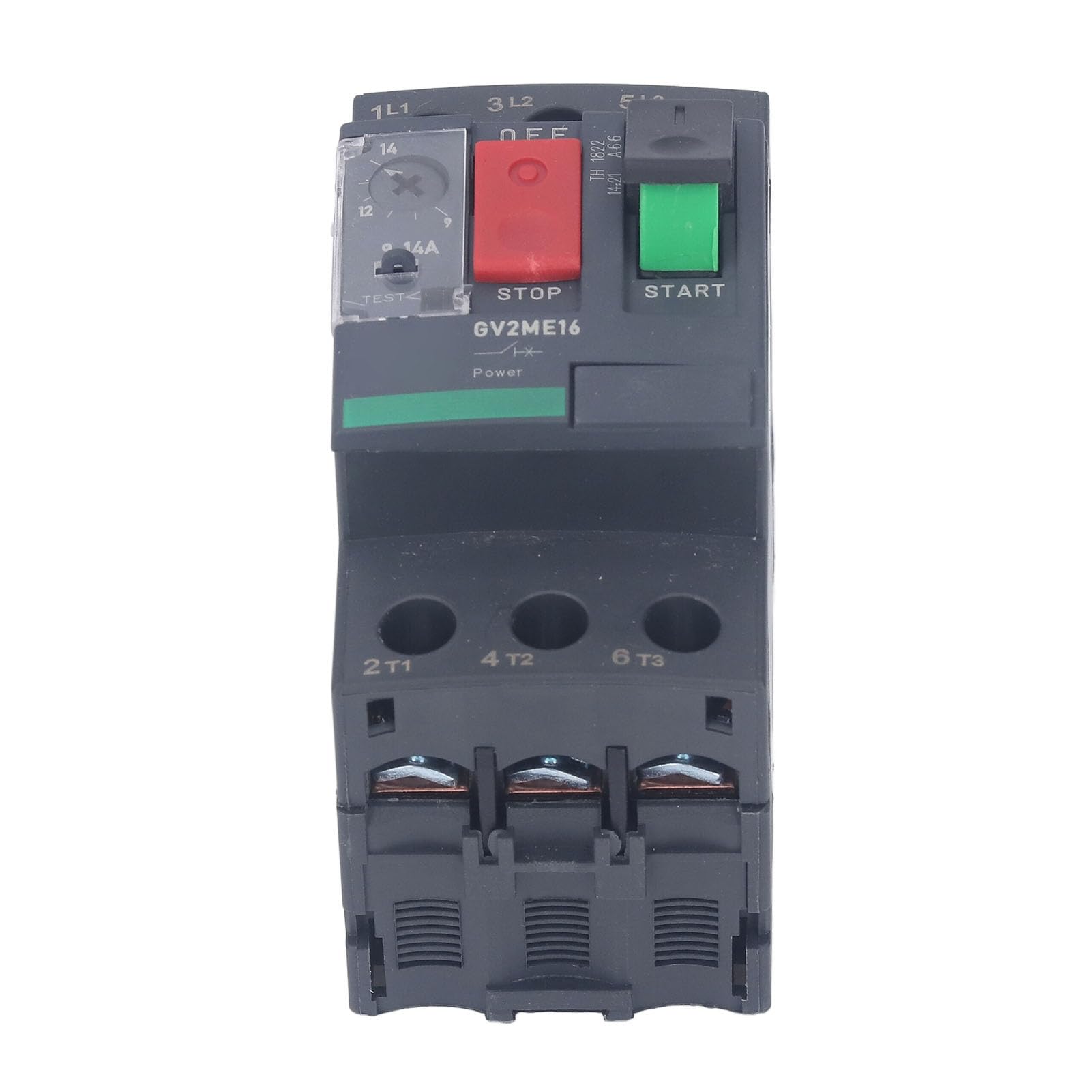 Disjoncteur de Moteur Bouton de Commande Interrupteur de Protection du Moteur Disjoncteur Magnétique Thermique avec Montage sur Rail pour Applications de Moteur (GV2-ME16 9-14A)