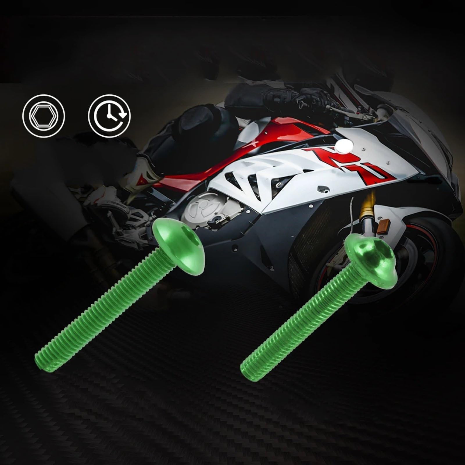 Compatibile con per Ninja 650 per Ninja Zx6r per Vulcan S 650 Moto Viti Dado Carenatura Protector Bulloni Kit Vite di Fissaggio Viti per Moto carrozzeria(Black)