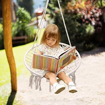 Amazon De Kinder Hangesessel Klein Hangestuhl Hangematte Hangesitz Nestschaukel Garten Schaukel Tellerschaukel Beige Schaukel Fur Kinder Drinnen Draussen Kinderzimmer Belastbarkeit Bis 100 Kg Inkel