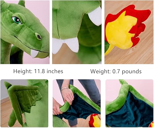 Miniatura 5 de CHAOZI0 Dragón de peluche con alas malvadas, dragón que respira fuego, juguete de peluche de dragón de fuego, almohada, accesorios para fanáticos