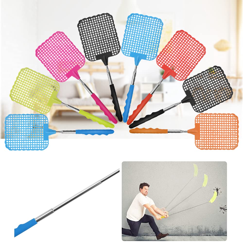 Buy KBNIAN 8 Pcs Extendable Fly Swatter,Telescopic Fly Swatter Flexible Plastic Manual Fly Swat
