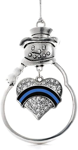 Miniatura 104 de Inspired Silver - Adorno Colombia Charm - Adorno de muñeco de nieve con forma de corazón de plata pavé con joyas de circonita cúbica