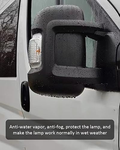 Miniatura 3 de YUANTUO Carcasa de luz intermitente intermitente para espejo lateral derecho del pasajero, compatible con ProMaster 1500 2500 3500 2014-2021