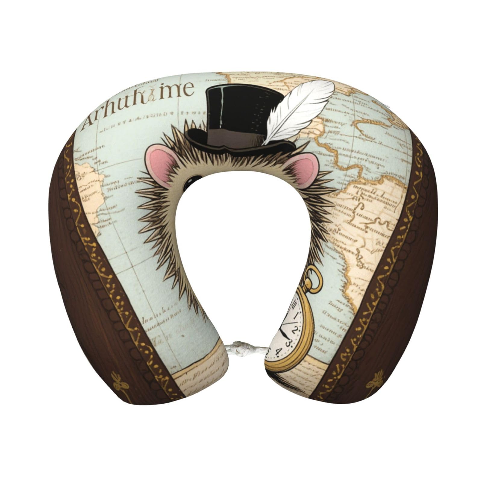 FekiLoot Travel Pillow for Sleeping, Funny Hedgehog Travel Neck Pillow Comfortable U Shape Memory Foam Neck Rest Support Portable Travel Accessories Suitable for Airplane Car Office