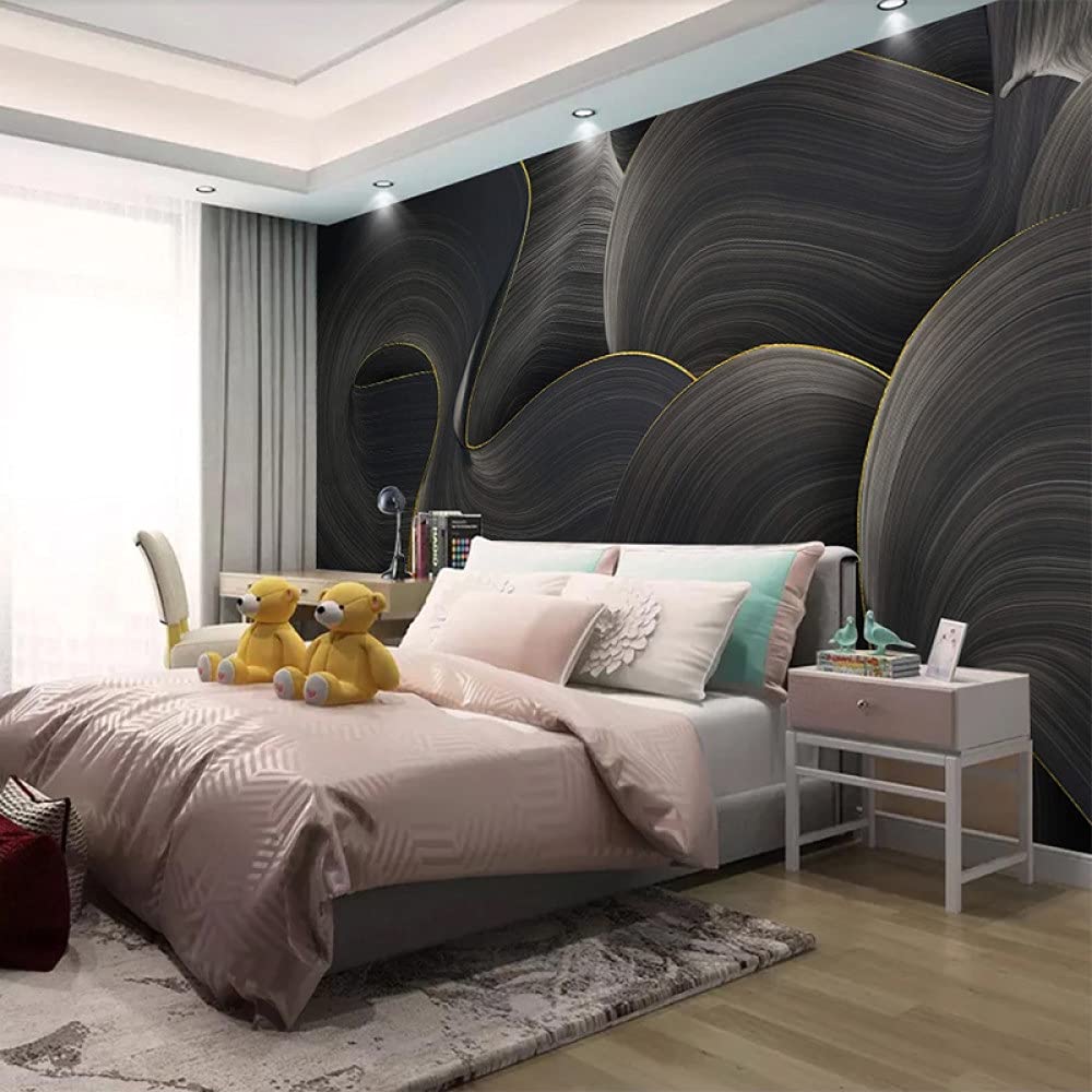 Carta Da Parati,Moderno Grigio Linee Astratte 3D Lusso Geometrico Grande Carta Da Parati Autoadesiva Buccia E Bastone Carta Da Contatto Staccabile Vinile Murale Adatto Per Soggiorno Camera Da Letto