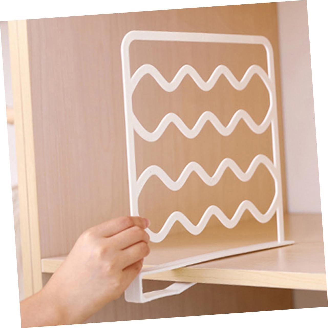 10pcs Adjustable No-Drill Closet Shelf Dividers Organizers for Wardrobes Bedroom Kitchen Office Cabinets Bathroom Storage with Modern White Finish