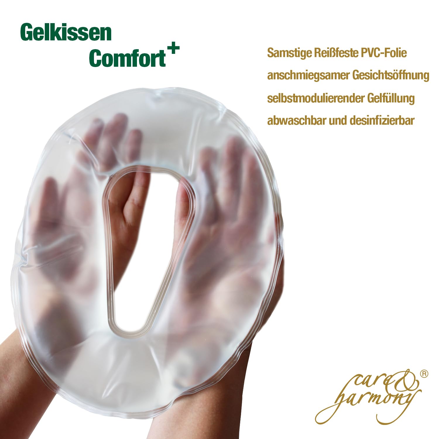 care & harmony Gesicht-Gelkissen für die Kopfstütze oder Nasenschlitze der Massageliege und Therapieliege, waschbar und pflegeleicht, 1 Stück