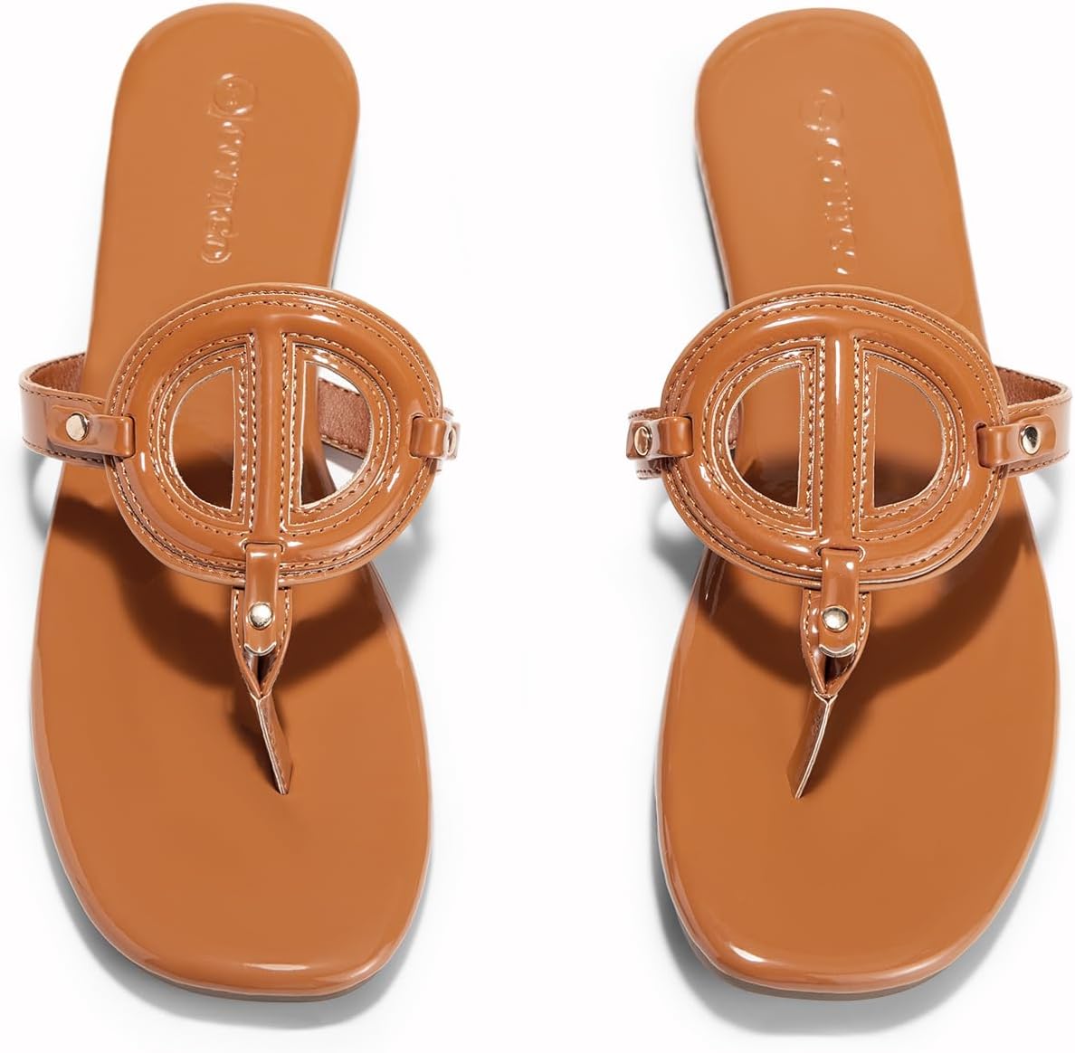 Coutgo Womens Flat Thong Sandals Square Open Toe Flip Flops Slip On Slides Dressy Summer Beach Shoes - Image 6