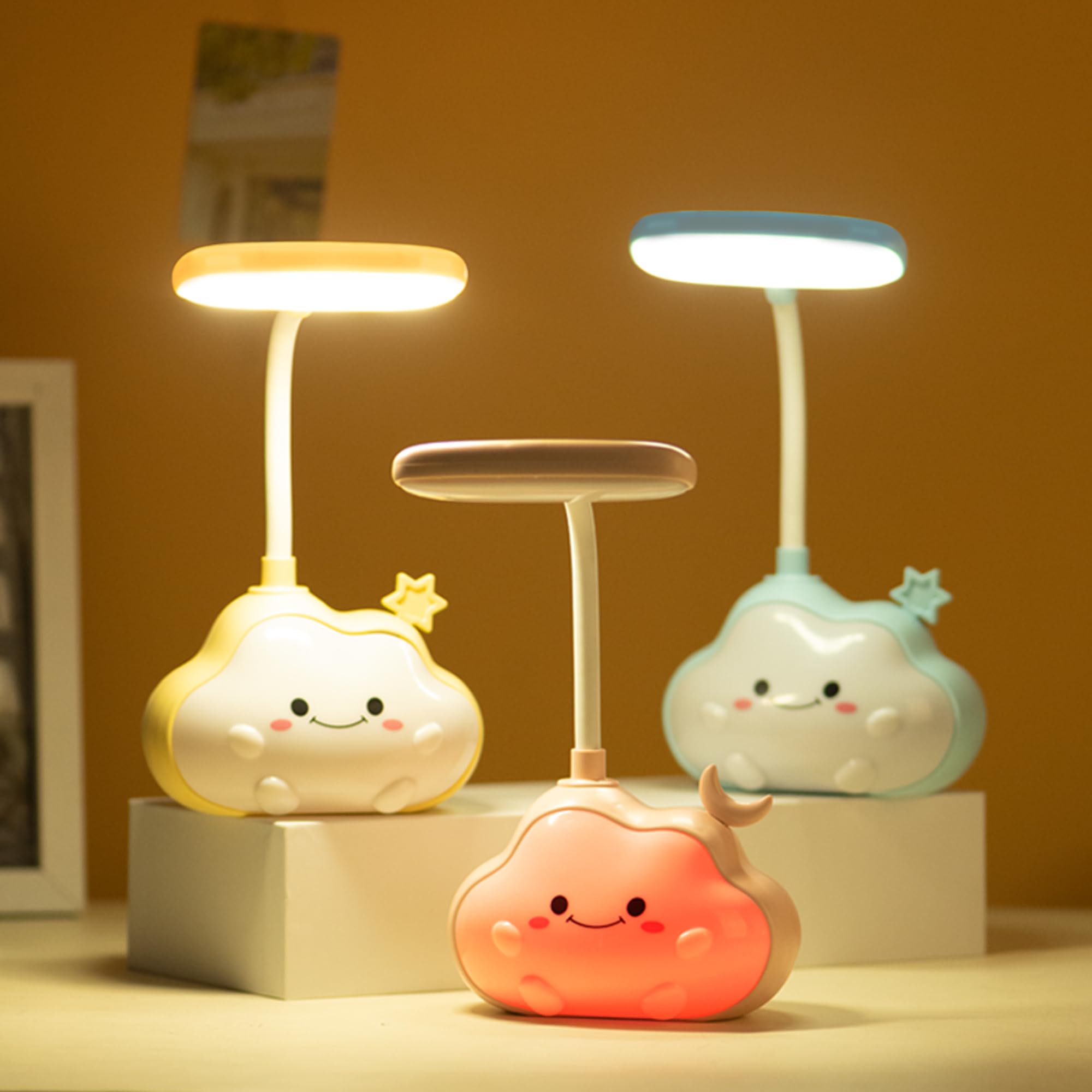 Wetry Kids Night Light Rechargeable Cloud LED Desk Lamp for Children's Bedroom, Baby Nursery Lighting, Multicolour Changing - Image 2