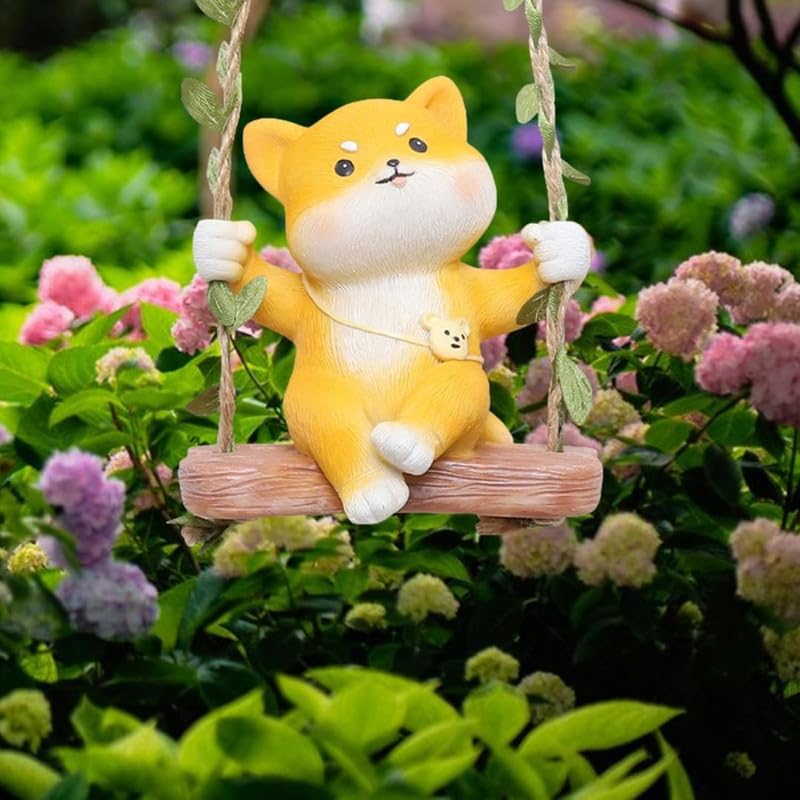 Image of The Decorshed Cute Fox Swing Hanging Dcor - Pack of 1 | Adorable Fox Showpiece for Car Rear View Mirror, Home Wall, Kids Room & Office Decoration | Gifting Item