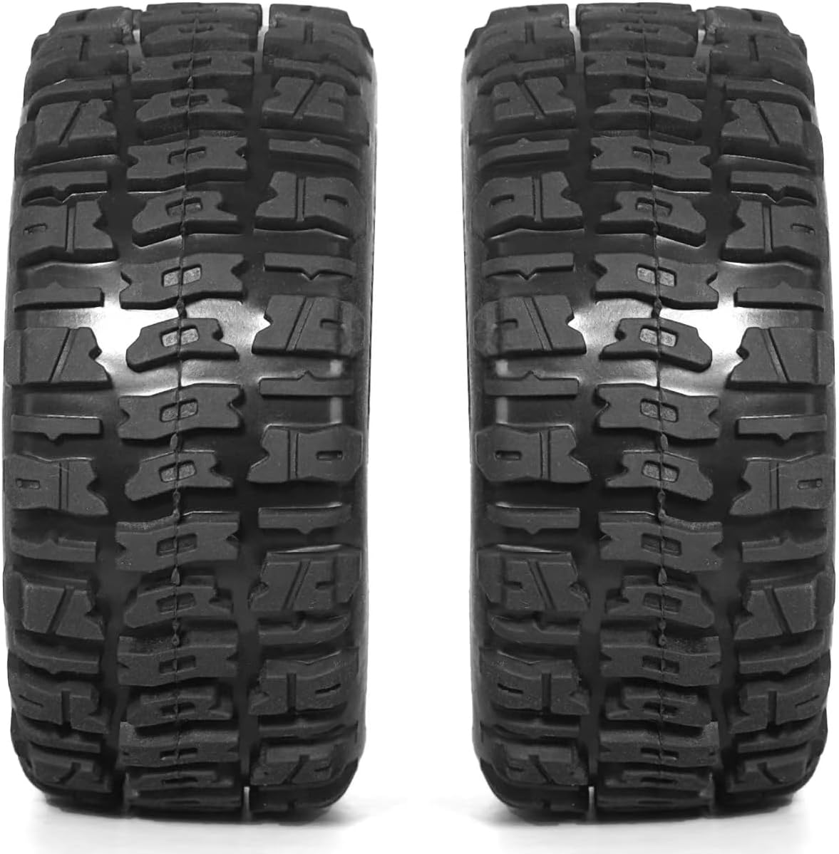 1/10 RC Short Course Truck Tires and Plastic Wheels 12mm Hex Off Road Front and Rear Tyres OD 115mm for 1:10 Scale Buggy Truck Car TRAXXAS Slash4X4 HuanQi 727 ARRMA SENTON 3S Losi 4PCS