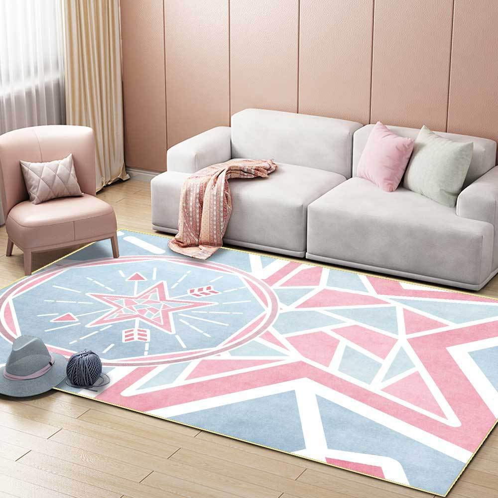 Tapis lavable antidérapant bleu clair 120x180 cm pour un entretien sans effort