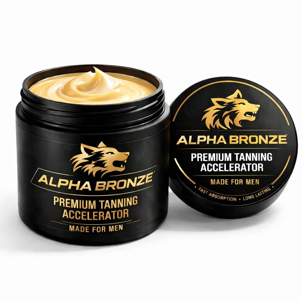 Alpha Bronze Premium Tanning Accelerator for Men – Fast Absorbing, Long-Lasting Sunless Tanning Cream for a Deep, Natural Bronze Glow – Skin-Nourishing Formula for All Skin Types (100g)