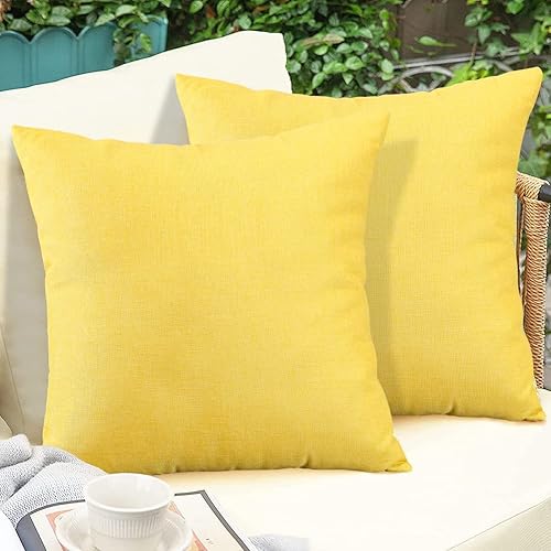 Miniatura 3 de OTOSTAR Juego de 4 fundas de almohada impermeables de 18 x 18 pulgadas, fundas de almohada decorativas para jardín, cuadradas, para exteriores,