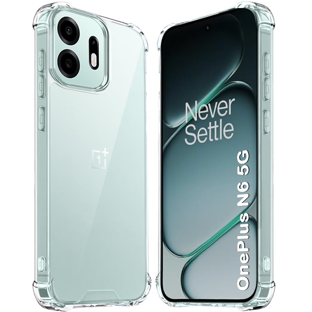 TheGiftKart Crystal Clear Back Cover Case for OnePlus N6 5G | 360 Degree Protection | Shock Proof Design | Transparent Back Cover Case for OnePlus N6 5G (PC & TPU, Transparent Bumper)