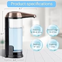 Vista 8 de Secura Dispensador automático de jabón líquido de 17 onzas, dispensador de jabón de manos sin contacto con dispensador de jabón ajustable y control