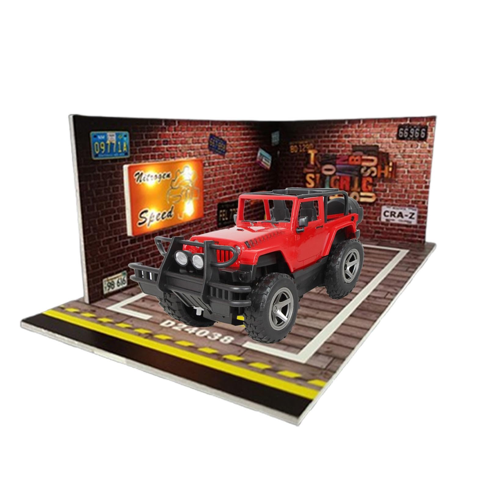 Garage Miniature 1:24 – Vitrine De Voiture Avec LED, PVC, 25x14x9 Cm