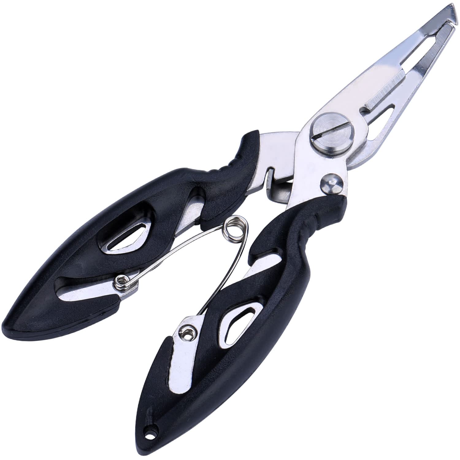 Sougayilang Ultralight Aluminum Fishing Pliers, Corrosion Resistance Braid Split Ring Pliers - Black-image-29