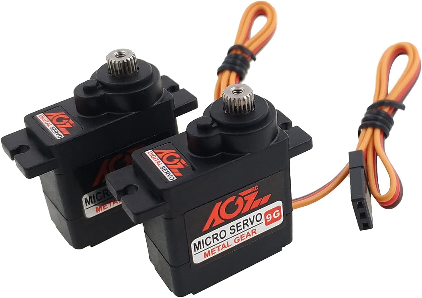 2PCS AGFRC Micro 9g RC Servo Motor Kit - Digital 2.8KG Metal Gear Mini Servo for RC Helicopter Airplane Car, Control Angle 180°