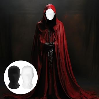 Pack of 2 Full Face Masks Black Mask Halloween Full Face Mask Breathable Halloween Masks Elastic Spandex Head Mask Unisex Faceless Mask for Halloween Party Costume Cosplay Carnival