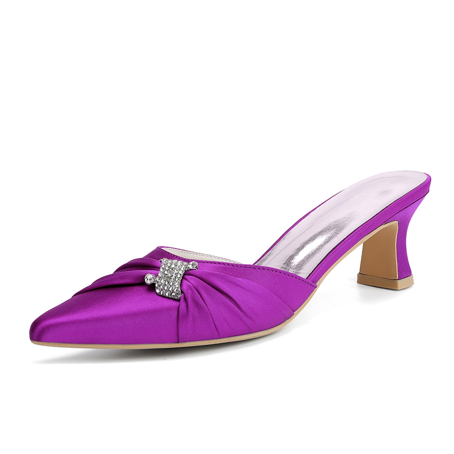 Sabot Raso Punta Tacco 5Cm Bridal Bassi Slip on Scarpe | Eleganti sabot in raso con punta, dettaglio in strass e comodo tacco , disponibili in molteplici opzioni.