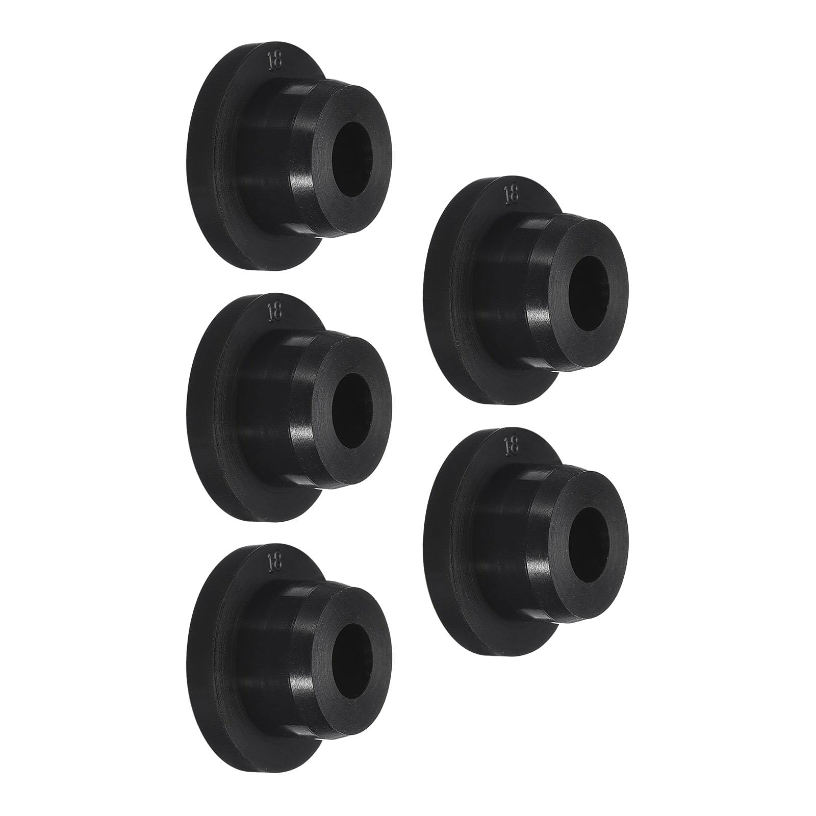 TA-VIGOR Silicone Hole Plug, Waterproof Rubber Stoppers Button Plugs, Round Bungs Hole Sealing Cover Tube Pipe End Caps for 18mm / 0.71" Holes Bottle Pipes, Black 5 pcs