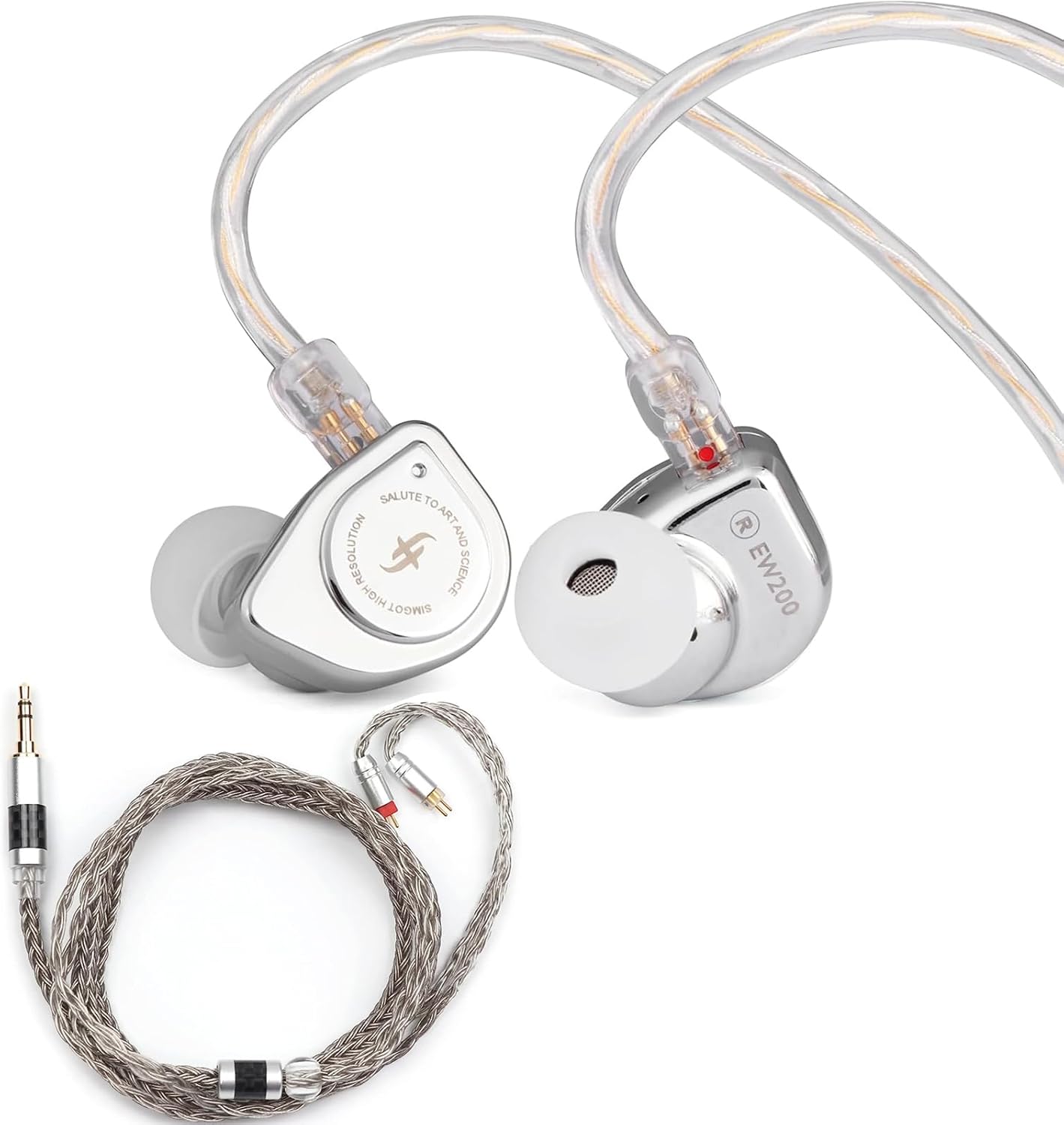 Linsoul SIMGOT EW200 in Ear Earphones + Tripowin Zonie Cable (2pin-0.78mm, 3.5mm, Grey)