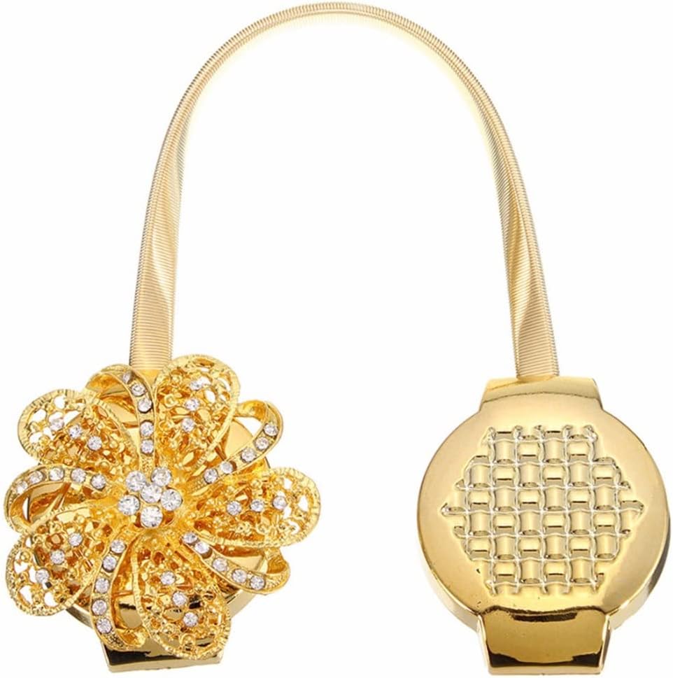 DJGACSI カーテンタイバッククリスタルフラワーリトラクタブルカーテンクリップタイバック家の装飾のため(C)