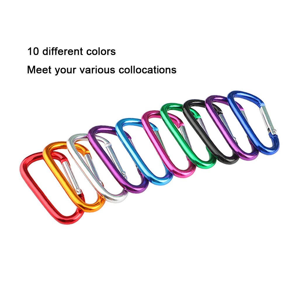 20Pcs Premium 5cm Alluminio Moschettone Set, Mini Moschettone Portachiavi, Moschettoni Campeggio, Blocco a Clip Gancio, Chiusura Molla (Non per Arrampicata!)