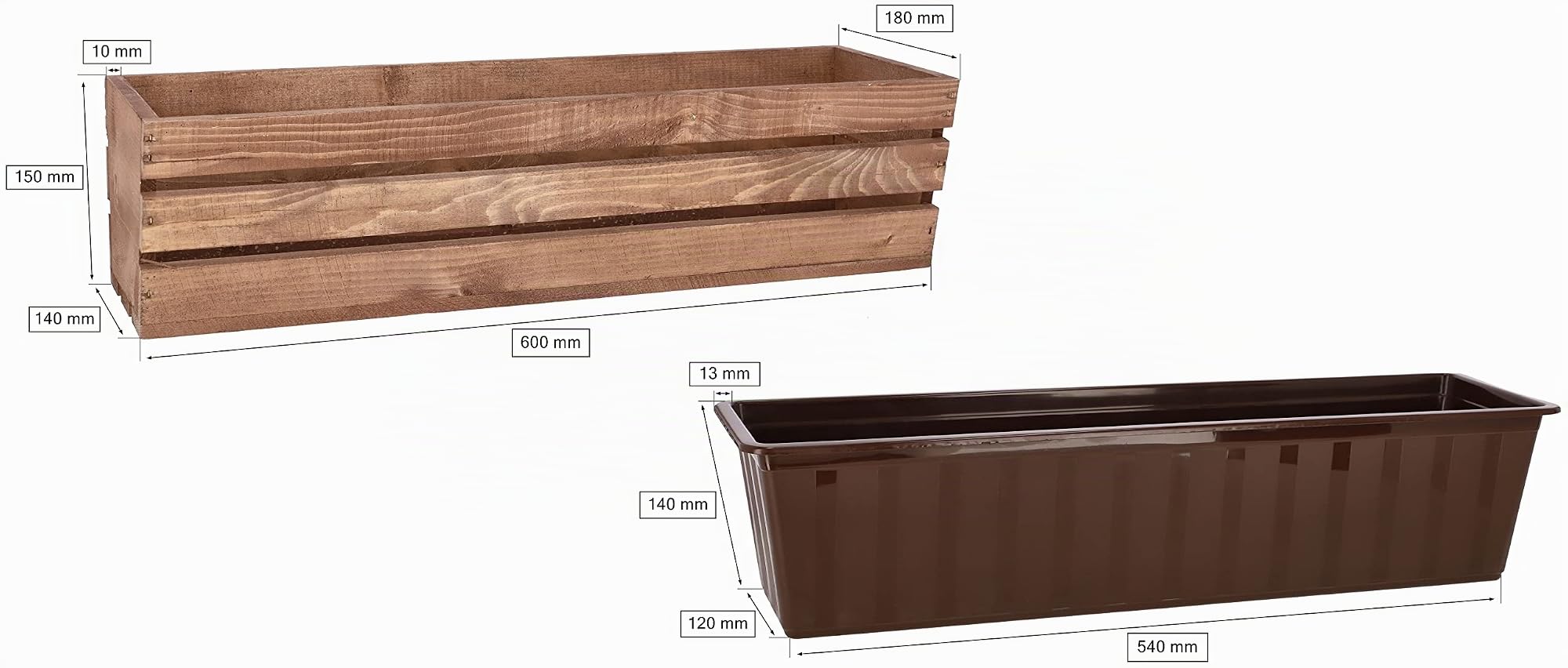 KOTARBAU® Jardiniere Extérieur, Bac à Fleurs, avec Insert Plastique