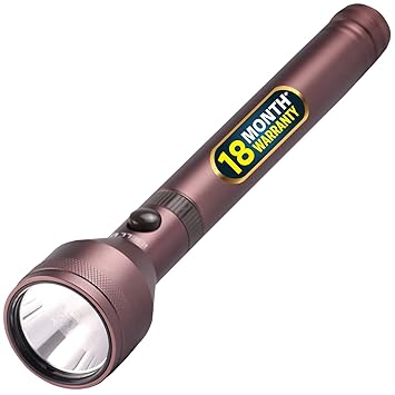 iBELL FL8259 Rechargeable Torch / Flashlight, Ultra Long Beam Range, Aircraft Aluminum Body, Super Bright LED Light - Brown