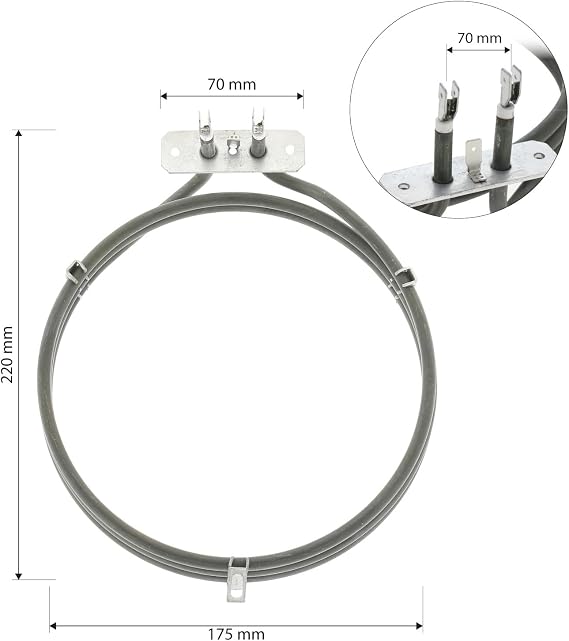 First4spares 3 Turn Heater Element for Kelvinator Fan Oven/Cookers (2500W)