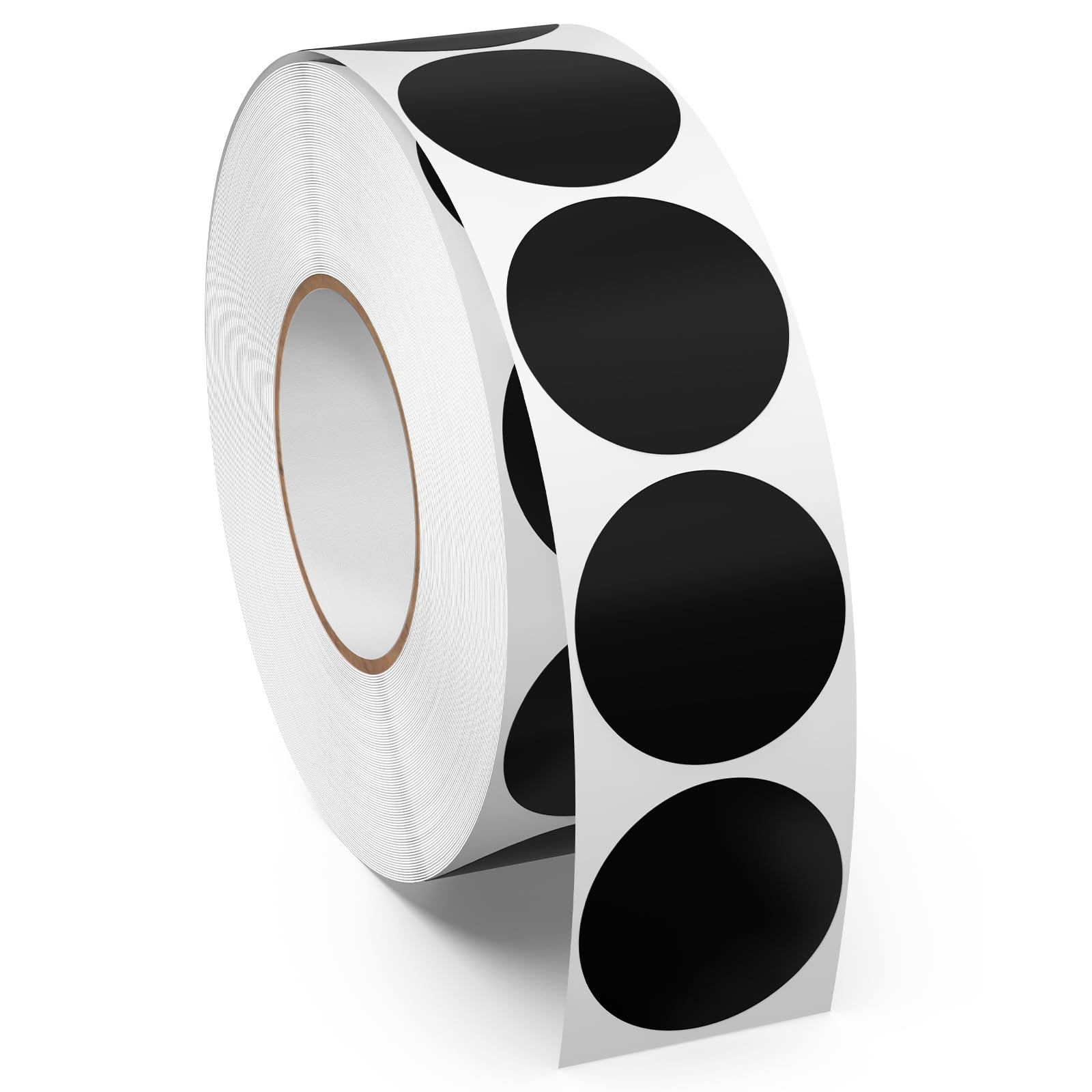 Meitaat Black Round Stickers Roll Vinyl 25 mm Self-Adhesive Sticky Circle Labels Coloured Coding Dot Floor Sticker Waterproof Removable 1000 PCS