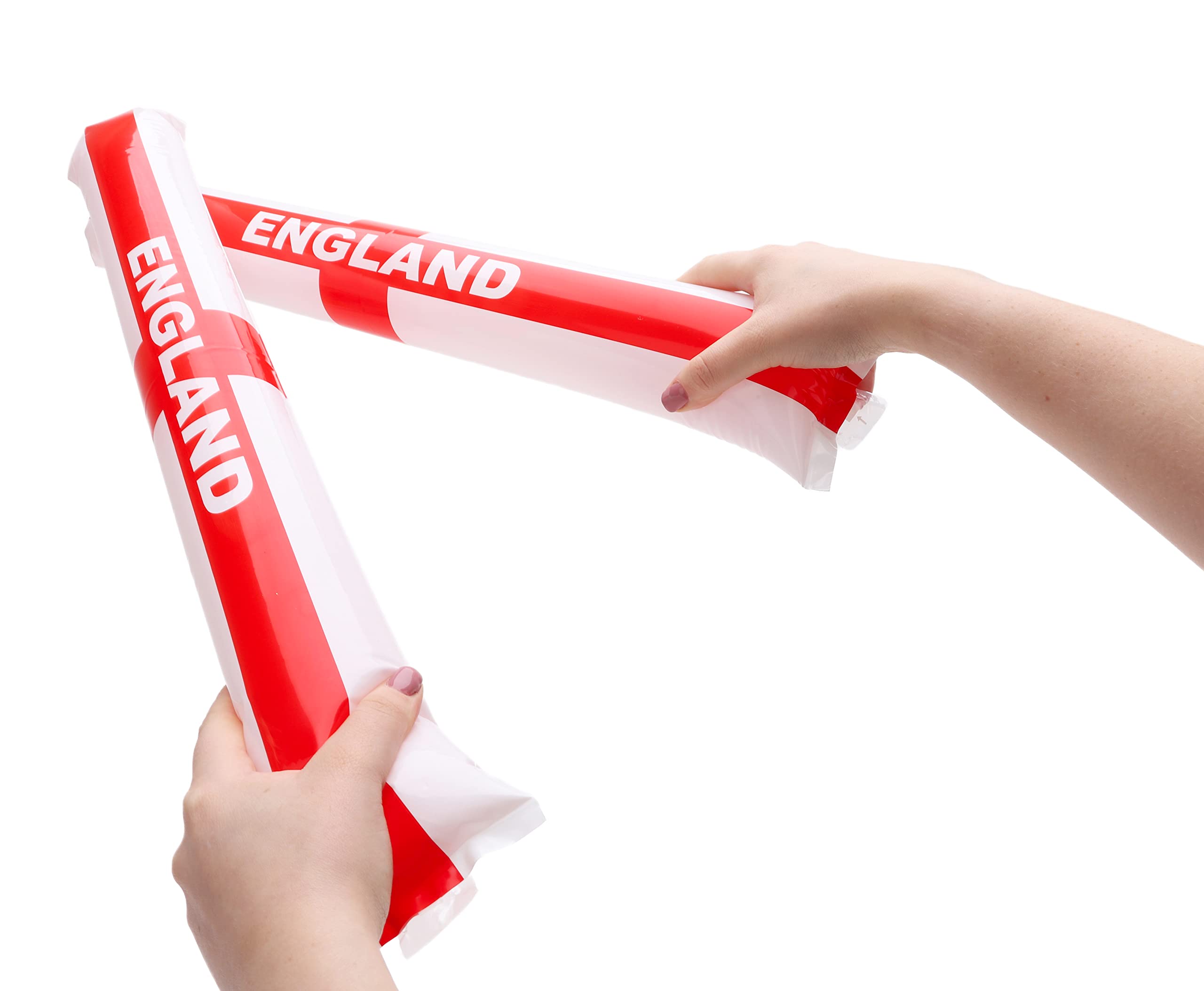 BALLOONSHOP Confezione da 100 gonfiabili Inghilterra Flag Bang Bang Bats / Sticks - Rumorosi - Coppa del Mondo 2018